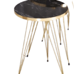 (1 Piece)-Black-“Marble-Look”-With-Gold-Metal-Legs/designerdecors.pk