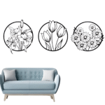 3D-Floral-Abstract-Wooden-Wall-Art -(Set of 3 pcs)/designerdecors.pk