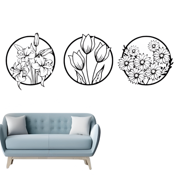 3D-Floral-Abstract-Wooden-Wall-Art -(Set of 3 pcs)/designerdecors.pk