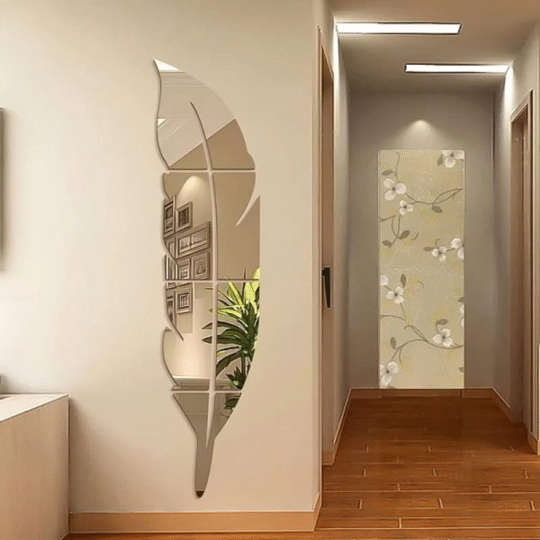 3d Acrylic Wall Leaf Mirror Reflection Room Decor (1)