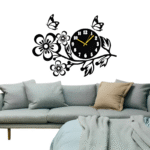 3d-Wooden-Flower-Wall-Clock/designerdecors.pk