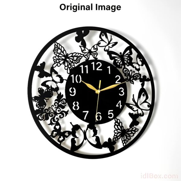 Butterfly 3d Wooden Wall Clock