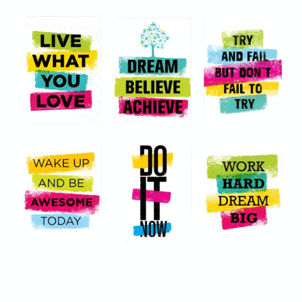 Set-Of-6-Motivational-Sticky-Canvas-Frames-(Dream Believe Achieve)\designerdecor.pk