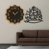 3D Islamic Panjtan Paak Wall Clock with Light (20 "Inch )