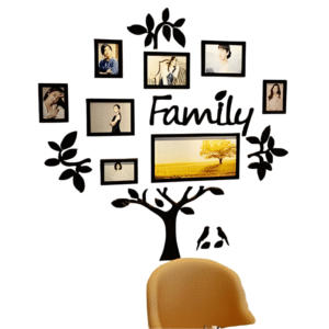 Family Tree – 3D Wooden Wall Art with Picture Frames (20")